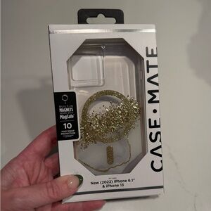 Case-Mate Gold Glitter iPhone 13 Case with MagSafe